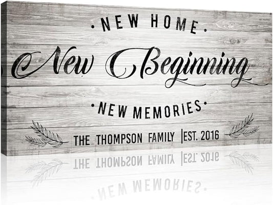 TAILORED CANVASES: Housewarming Delights - New Home Gifts for Home, Home Sweet Home Sign, home decor - Housewarming Gifts for New House - Crafted with Care in USA