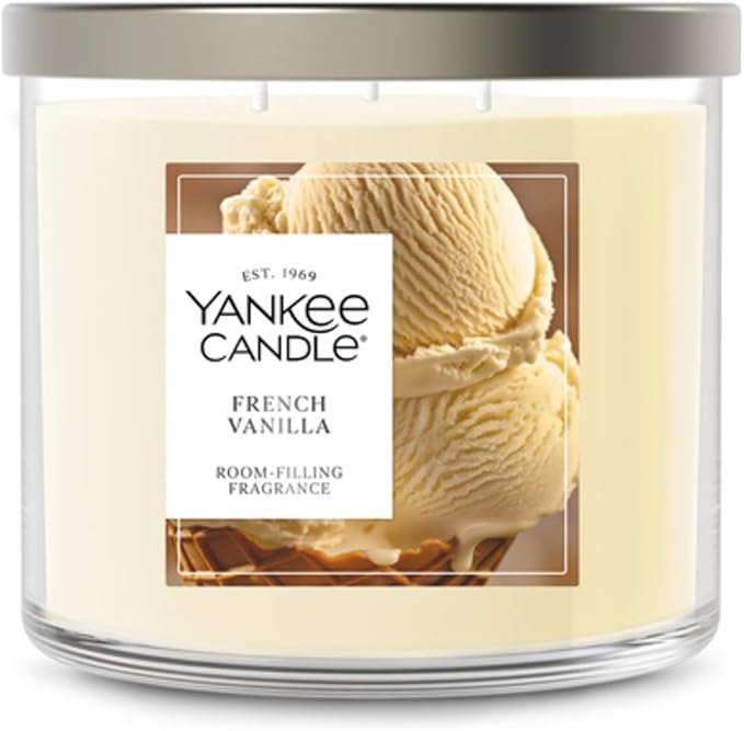 Yankee Candle French Vanilla, Scented Candle, 14.5oz 3-Wick Candle Jar with up to 40 Hours Burn Time, Giftable