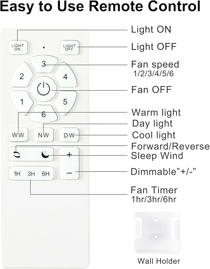 60 Inch White Ceiling Fans with Lights and Remote, LED Low Profile Flush Mount Ceiling Fan for Bedroom, Living Room, Quiet DC Motor, Dimmable 6 Speeds