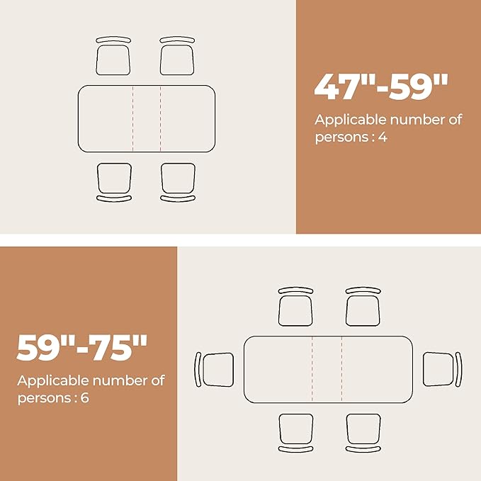 CHITA 59"-75" Extendable Dining Room Table for 4-6, Modern Wood Dining Table for Small Spaces, Kitchen, Space Saving Hidden Leaves, Solid Rubberwood Frame, Walnut Venner