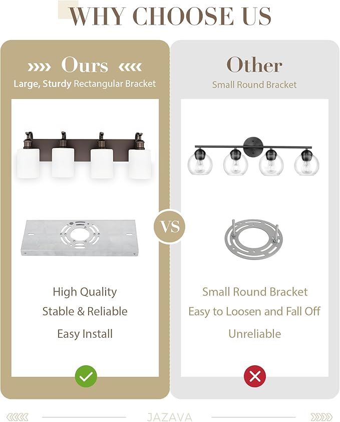 4 Light Bathroom Vanity Light, Morden Bathroom Lighting Fixtures Over Mirror Oil Rubbed Bronze Modern Wall Sconce with Milky White Frosted Shade ZCVL01ORBW-4