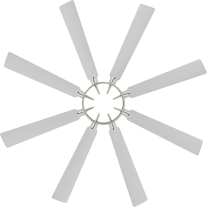 ELEHINSER 80 Inch Ceiling Fan with Lights and 3 Downrods, 8 Plywood Blades, 6-Speed Noiseless Reversible DC Motor, 3CCT, Windmill Ceiling fan for Kitchen Bedroom Living Room, Nickel and Silver