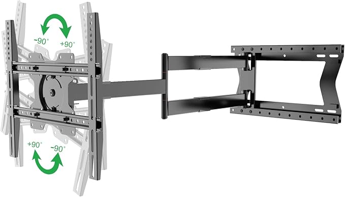 Physix 2100 Long arm TV Wall Mount for 32-75 Inch Screens Extra Long Extension up to 40 Inch Heavy-Duty TV Mount Holds up to 88 lbs Full-Motion, Swivels up to 180° Max. VESA 600x400, Black