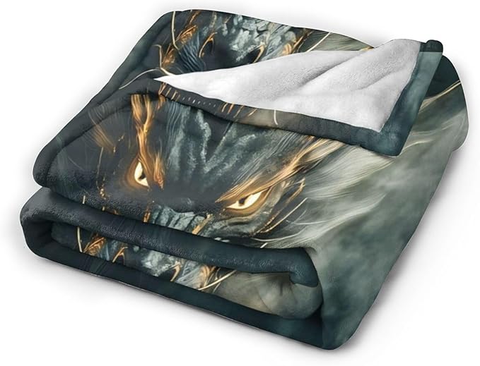 Tijuboni Chinese Dragon Throw Blanket Black Dragon Gifts for Men Women Girls Boys Kids Adults Soft Flannel Fleece Blanket for Couch Sofa Bed Home Decor 50"x60"