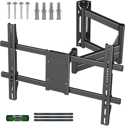 Suptek 30" Full Motion TV Mount for 32-82" TVs, 132 lbs max, VESA 600x400mm. Swivel, tilt & Corner fit. Heavy Duty for LED/OLED/QLED. Model MA1078M