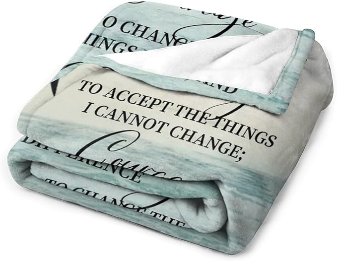 Serenity Prayer Christian Throw Blanket - Soft, Warm & Cozy Fleece for Couch, Sofa & Bed - 40"x50"