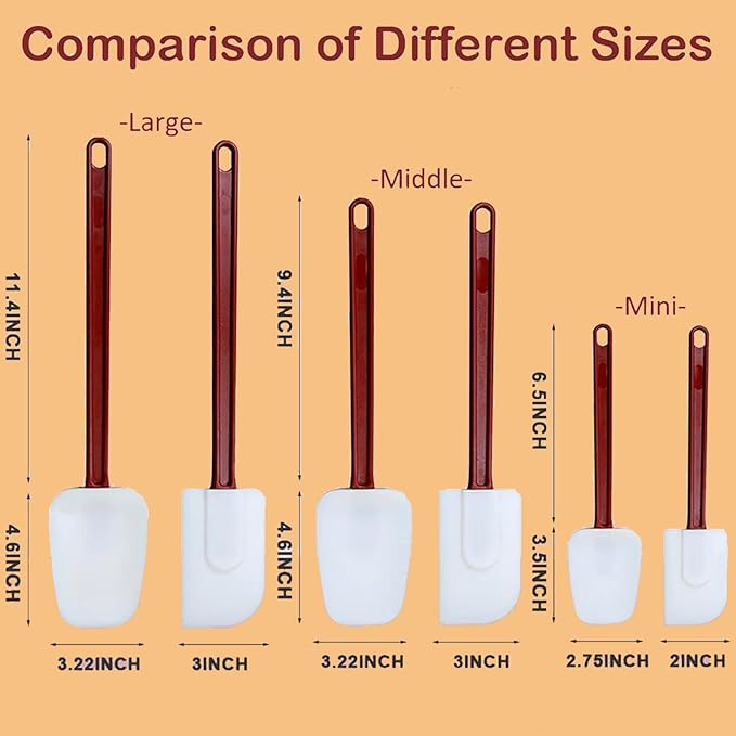 Silicone Spatulas Heat Resistant.Commercial Spatula for Cooking.Heavy Duty Rubber Spatulas.Silicone Spatula Set of 2 (10 inch)