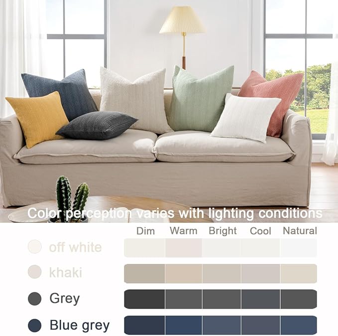 1 Piece 26x26 Pillow Cover Stone Washed Decorative Euro Sham Cotton Large Throw Pillow Cover Square Pillowcase for Couch Bed Living Room, Grey