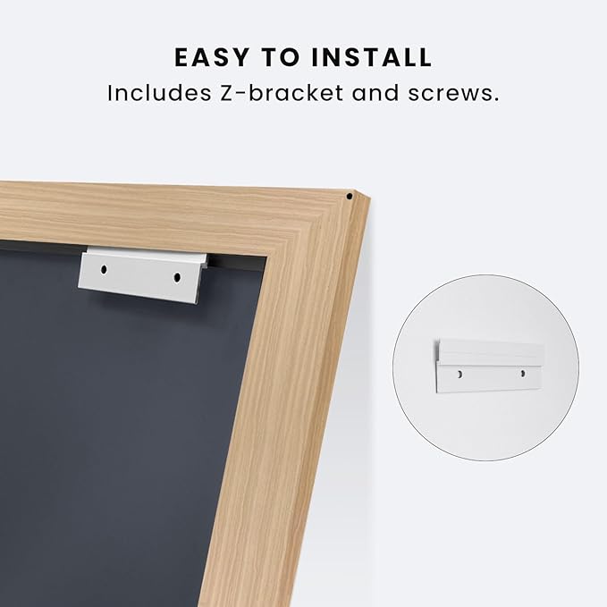 Amorho 48X30 Inch Bathroom Mirror for Wall, Oak Wood Grain Metal Framed Mirror, Anti-Rust, Hang Horizontally/Vertically, Suitable for Vanity, Bedroom, Farmhouse, Bathroom