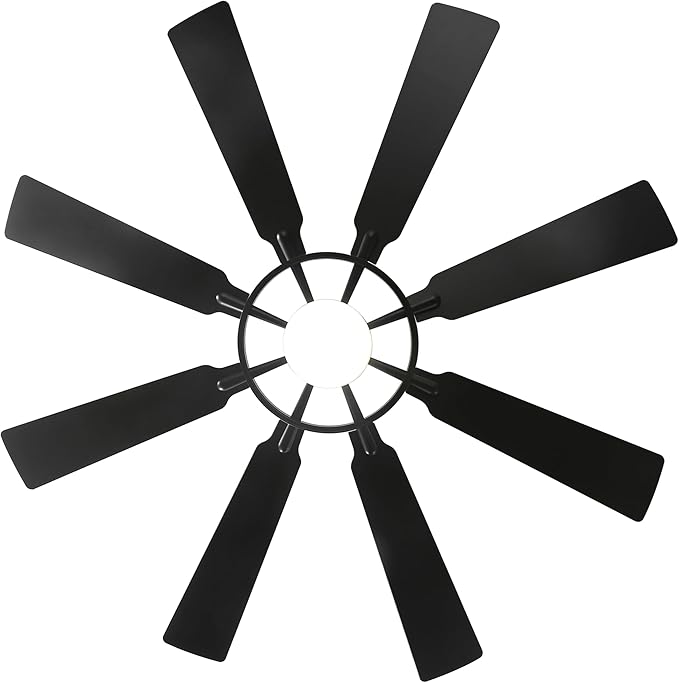 ELEHINSER 60 Inch Ceiling Fan with Lights and Remote Control, 8 Plywood Blades, 6-Speed Noiseless Reversible DC Motor, 3CCT, Windmill Ceiling fan for Kitchen Bedroom Living Room, Matte Black