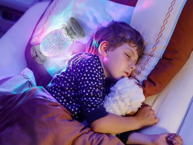 YAKii 9.5" Pineapple LED Color Changing Shine Lamp,Swirling Water Waves Lamp Kid Safe Battery/USB Cable Operated,Table Lamp Candle Holder Table Decoration Silver(Pack of 2)