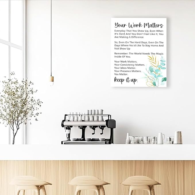 Gwisml Your Work Matters Wall Decor,Inspirational Quotes Canvas Frame Paintings For Office Home Workplace Wall Art Decor