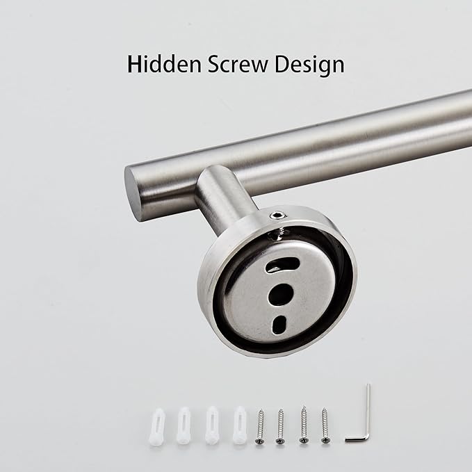 Bath Towel Bar, 24 Inch 304 Stainless Steel Thicken Towel Holder for Bathroom Wall, Towel Holder Brushed Nickel Finished Wall Mount(Total Length 26-Inch)