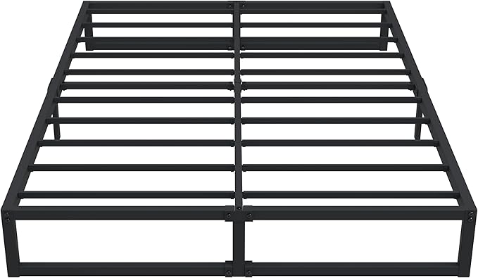 12 Inch California King Bed Frames No Box Spring Needed Heavy Duty Metal Cal King Platform for Mattress Foundation, Noise Free, Easy Assembly, Black