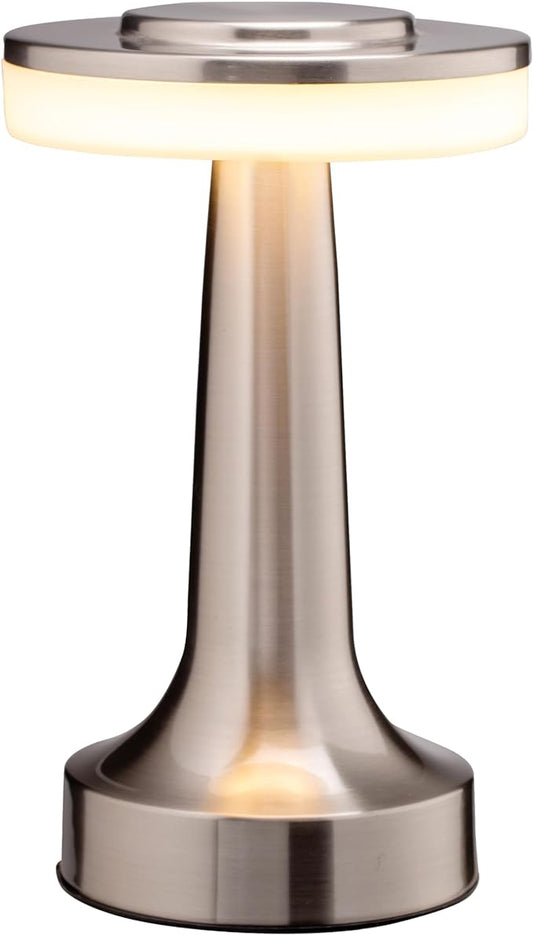 O’Bright Portable LED Table Lamp with Touch Sensor, 3-Levels Brightness, Rechargeable Battery Up to 48 Hours Usage, Night Light for Kids Nursery, Nightstand Lamp, Bedside Lamp (Silver)