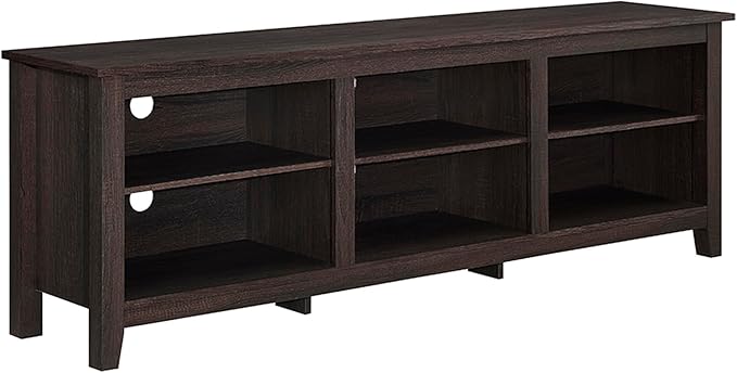 Walker Edison Wren Classic 6 Cubby TV Stand for TVs up to 80 Inches, 70 Inch, Espresso