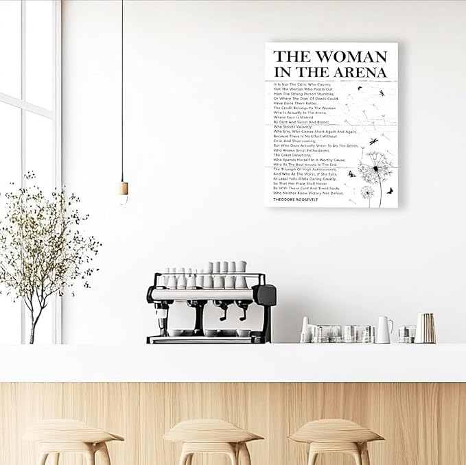 Gwisml The Woman In The Arena Wall Decor,Inspirational Quotes Canvas Frame Paintings For Home Office Wall Art Workplace Decor