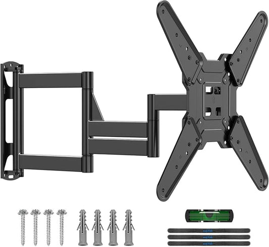 Suptek 30” Long Arm Full Motion TV Wall Mount for 32-65 Inch TVs – Articulating Corner Bracket, Swivel & Tilt, Max VESA 400x400, Holds up to 110 lbs, A7M