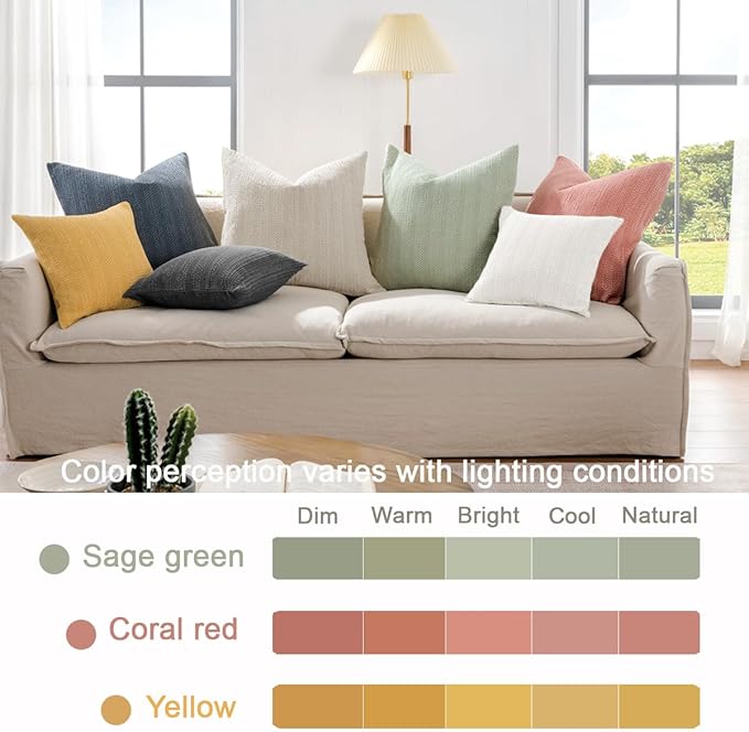 1pc 26x26 Pillow Cover Boho Euro Sham Decorative Throw Pillow Covers Cotton Large Square Pillowcase for Couch Bed, Coral Pink