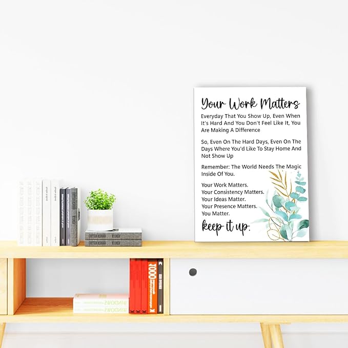 Gwisml Your Work Matters Wall Decor,Inspirational Quotes Canvas Frame Paintings For Office Home Workplace Wall Art Decor