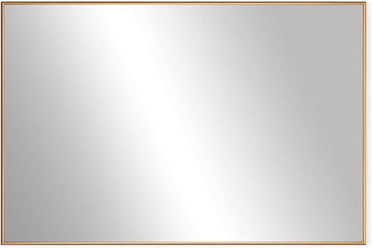 Frame My Mirror Gold Metal Framed Mirror, 20" x 60" Champagne Bronze Mirror for Bathroom, Metal Frame, True Reflections Glass, Stanton Design, Hangs Horizontally or Vertically, Made in USA