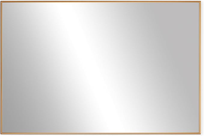 Frame My Mirror Gold Metal Framed Mirror, 36" x 48", True Reflections Glass, Champagne Bronze Finish, Stanton Design, Hangs Horizontally or Vertically, Built in The USA