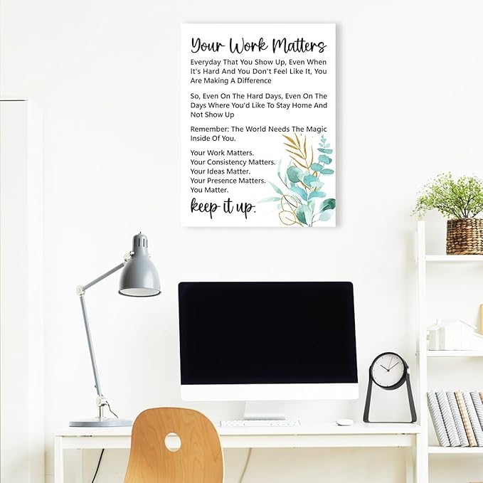 Gwisml Your Work Matters Wall Decor,Inspirational Quotes Canvas Frame Paintings For Office Home Workplace Wall Art Decor