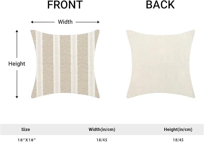 Tan Khaki Polka Dot Pillow Covers 18 x 18 Set of 2 Boho Striped Decorative Throw Pillows Modern Abstract Geometry Decor Outdoor Pillow Cases Linen Cushion Cases for Sofa Couch Living Room