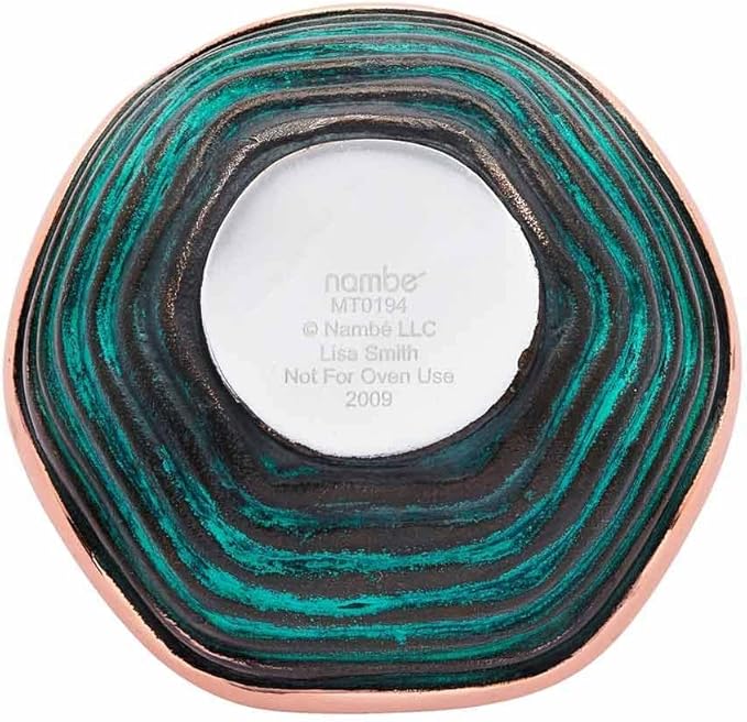 Nambé Copper Canyon Bowl – 4.5 Inch Decorative Copper Accent Dish with Verdigris Patina, Sculptural Scalloped Rim Design, Stylish Home Tabletop & Kitchen Decor Serving Piece