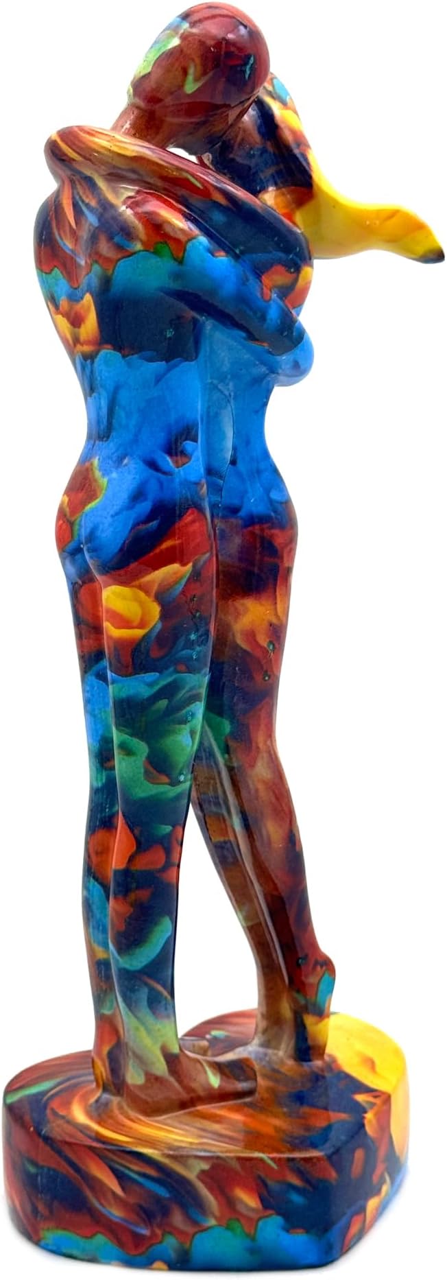 10.5 Inch Couple Sweethearts Lover Hug Kissing Statue Figurine Sculpture Resin Collectible Gifts for Office Home Decor Desk Accessories Decoration Figurines (Multicolor)