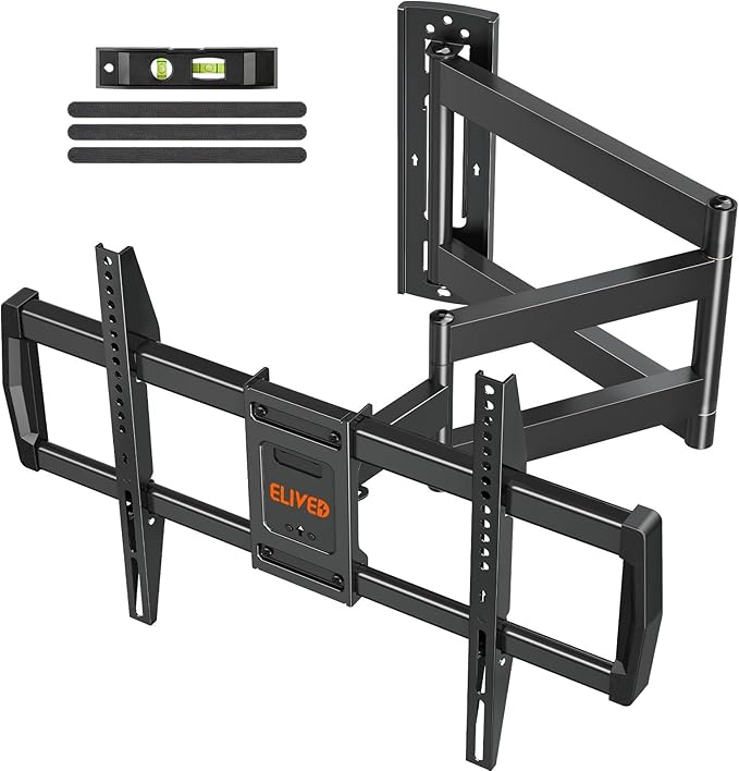 ELIVED Long Arm TV Wall Mount for Most 42-75 Inch TVs, 30 Inch Long Extension Corner TV Mount, Full Motion Wall Mount tv Bracket Swivel and Tilt, Holds up to 99 lbs. Max VESA 600x400mm, YD3037