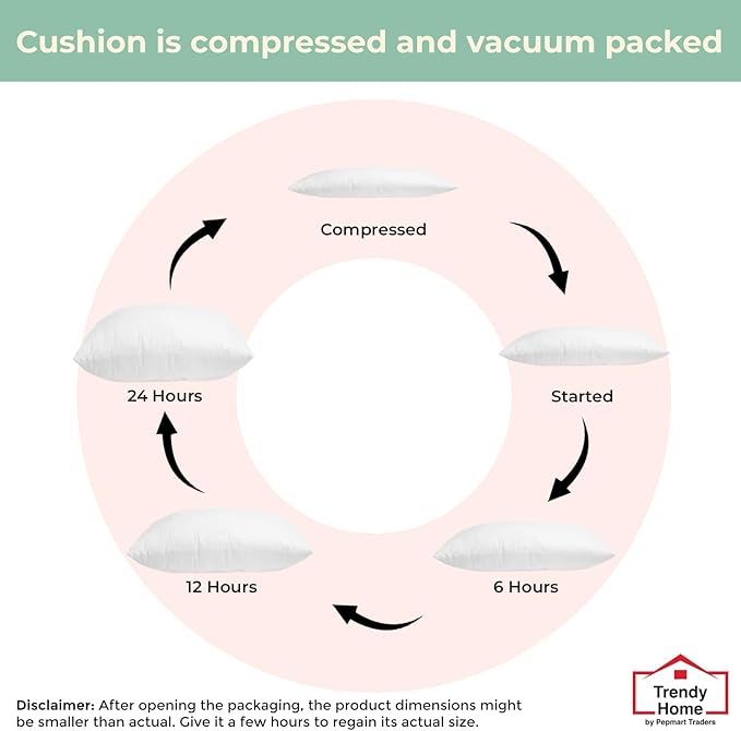 Trendy Home 16x16 Throw Pillow Insert (Set of 2, White) Bed and Couch Pillows Stuffer Hypoallergenic, Decorative Home Outdoor Sofa Pillow Filler (Non Woven, 2 Pack)