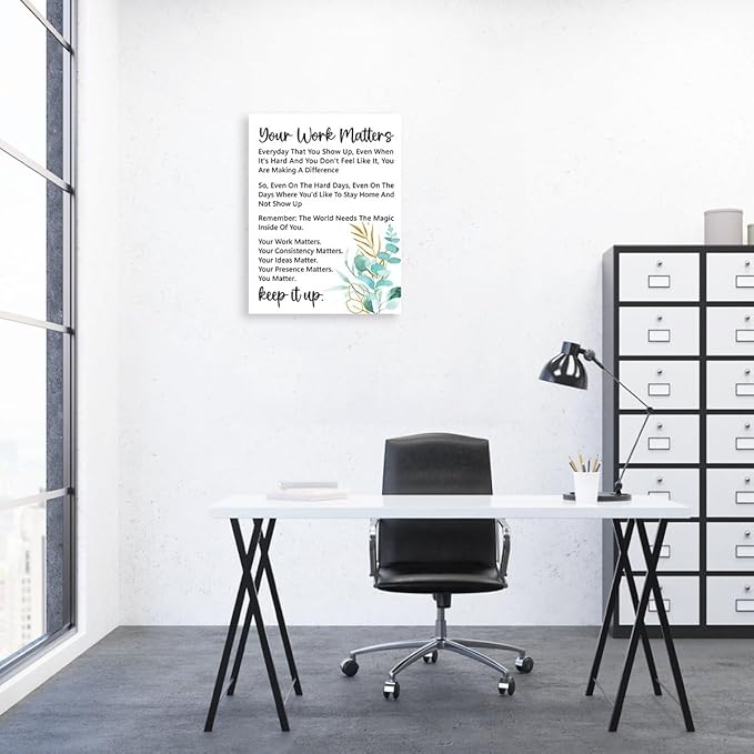 Gwisml Your Work Matters Wall Decor,Inspirational Quotes Canvas Frame Paintings For Office Home Workplace Wall Art Decor