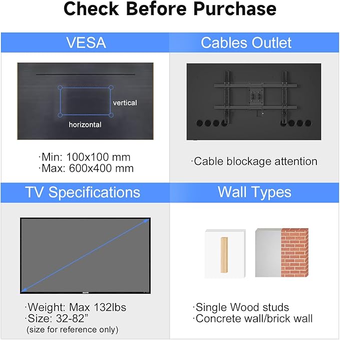 Suptek 30" Full Motion TV Mount for 32-82" TVs, 132 lbs max, VESA 600x400mm. Swivel, tilt & Corner fit. Heavy Duty for LED/OLED/QLED. Model MA1078M