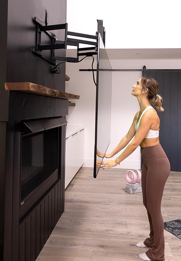 MantelMount MAX1 Full Motion TV Mount, Perfect Above Fireplace with 29" Vertical Drop, 40° Swivel L/R, Stop Anywhere Tension Design, 3" Flush to Wall Slim Profile, for TVs 50"-86" Up to 90 lbs.