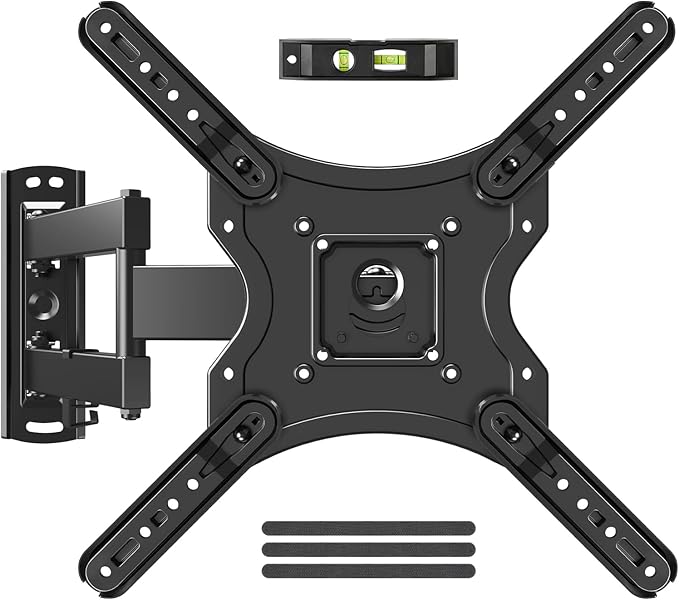 ELIVED Full Motion TV Wall Mount for Most 26-60 Inch TVs, Articulating Arms Swivel and Tilt tv Mount, Wall Mount Brackets Max VESA 400x400, Single Stud Perfect Center Design, Holds Up to 77 lbs.