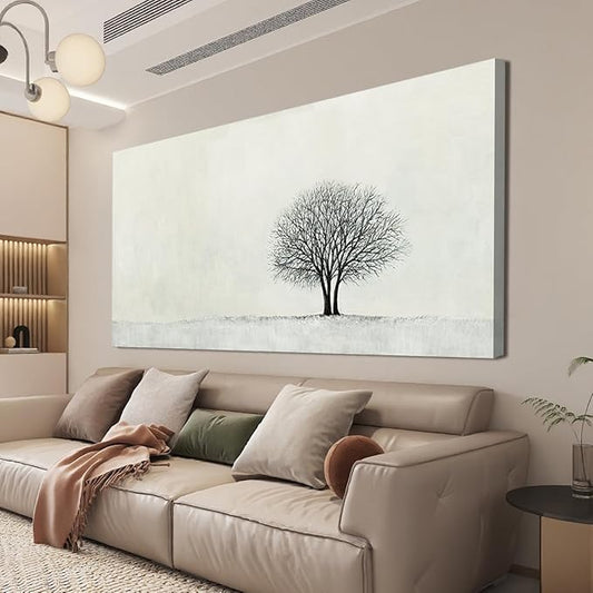 Canvas Wall Art Decor Large Wall Art Pictures for Living Room Canvas Modern Art Wall Decor Black and White Wall Art Decor Minimalist Tree Wall Art Prints Art Work for Home Office Wall Decor 29" X 58"