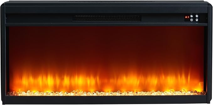 Modern TV Stand with Electric Fireplace - Fits TVs Up to 78 Inches - Navy