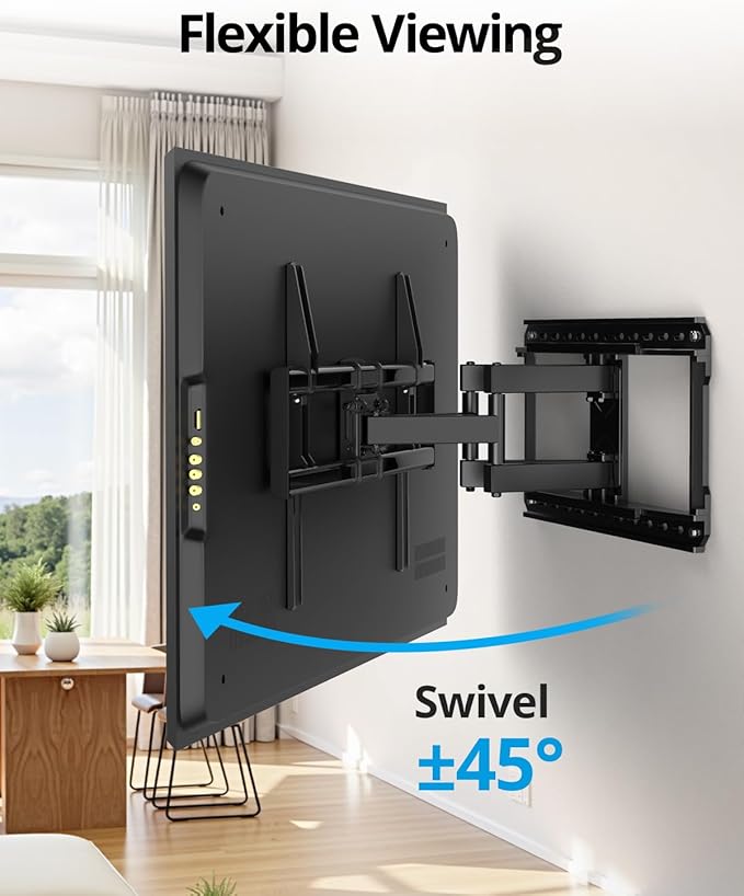 USX STAR 37-90 inch Heavy Duty Full Motion TV Wall Mount, Fits 24" Wood Studs, Wall Mount tv Bracket with Smooth Swivel, Tilt, Extension, Hold up to 150lbs, Max VESA 600x400 mm, Fit Most 75 85 90 TVS