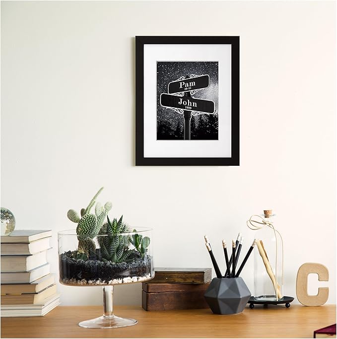 BOTTEGAARTS Lovers Crossroads Street Sign Art Unique Personalized Photo or Canvas Prints with Couple's Names and Special Date on Sign,Perfect Present for Anniversary,Wedding,Birthday,Holidays