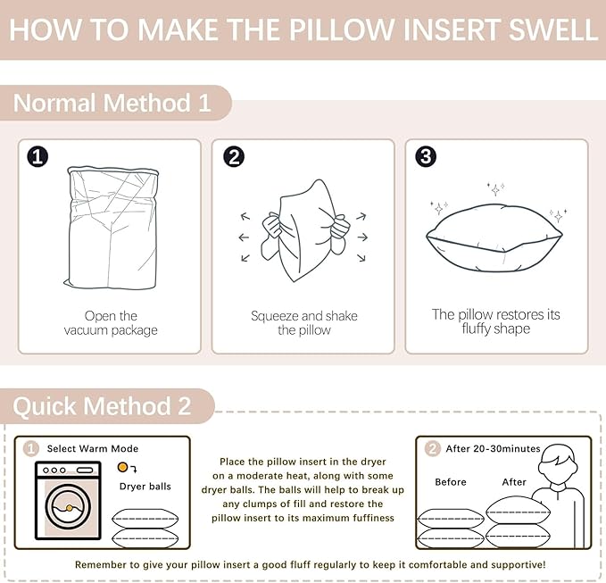 Throw Pillows Insert Set of 2, White 28x28 in Pillow Inserts with 100% Cotton Cover,Bed and Couch Decorative Stuffer Pillows,Indoor Pillows for Sofa