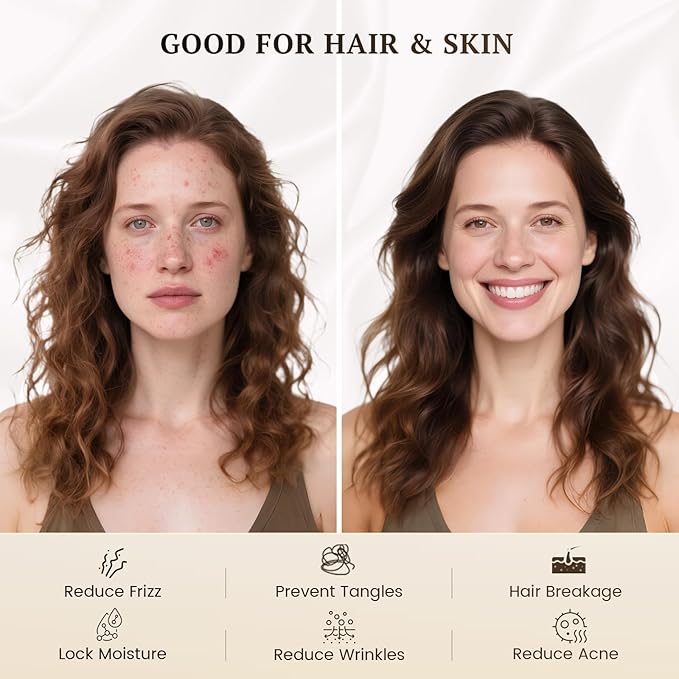 THXSILK Silk Sheet Set 5Pcs, 6A+ Top Grade 100% Pure Mulberry Silk Bed Sheets, Ultra Soft Durable Luxury Bedding Sets, 2 Fitted Sheet, 1 Flat Sheet and 2 Pillowcases (Split King, Pearl White)