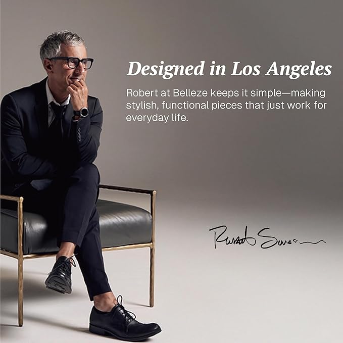 BELLEZE Sideboard Buffet Cabinet, Modern Wood Glass-Buffet-Sideboard with Storage, Console Table for Kitchen, Dining Room, Living Room, Hallway, or Entrance - Brixston (Grey)