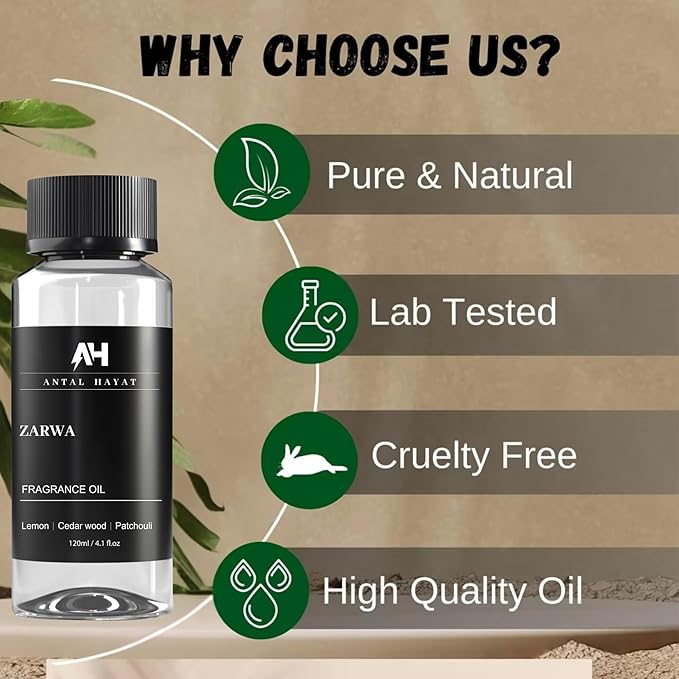Hotel Scents Diffuser Oil Zarwa 120ml – Aventus Inspired Scent – Luxury Essential Oil for Diffuser – Lemon, Cedarwood, Patchouli – Home Hotel Aroma Oil – Waterless & Ultrasonic Diffuser Refill