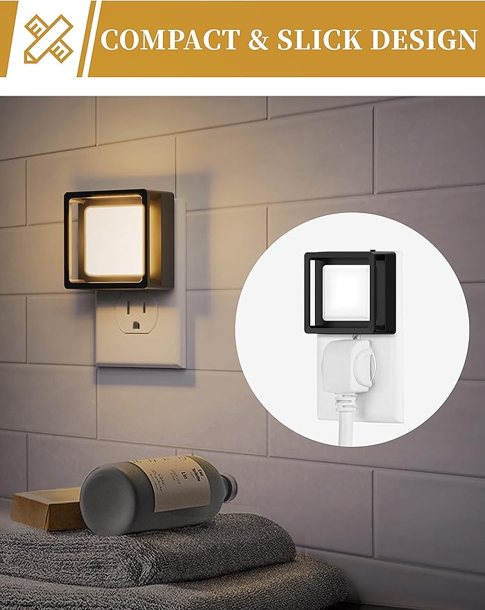 LED Night Light, DORESshop Night Lights Plug Into Wall [4 Pack] with Dusk-to-Dawn Sensor, Dimmable Nightlights, Adjustable Brightness for Bathroom, Hallway, Bedroom,Kids Room,Stairway,Soft White 3000K