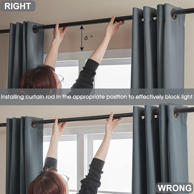 100% Blackout Curtains , 96 inches 2 Panel Sets, Heat and Full Light Blocking Drapes with Grommets for Bedroom, Thermal Insulated Window Treatment Drapes for Living Room (Dark Grey, 52Wx96L)