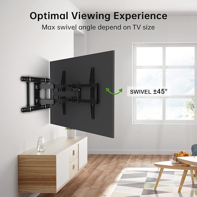 USX Mount Full Motion TV Wall Mount 42"-84" TVS, Fits 16" 18" or 24" Studs, Heavy Duty TV Mounts Bracket with Dual Articulating Arms Tilt Swivel Extension Max VESA 600x400mm, Weight Capacity 110lbs