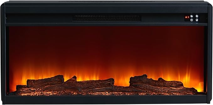 Modern TV Stand with Electric Fireplace - Fits TVs Up to 78 Inches - Navy