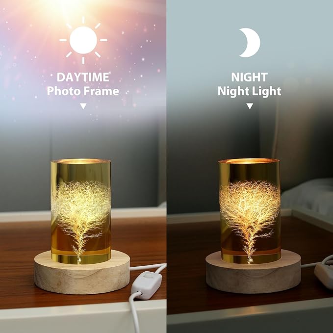 Tree of Life LED Night Light, Acrylic Decorative Plaque, Personalized Anniversary Wedding Gifts for Parents Couple, Christmas Gifts for Family Boyfriend Girlfriend (Cylinder)