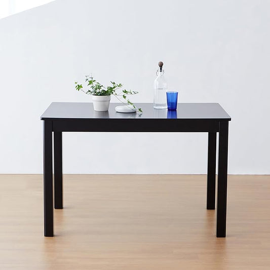 Livinia Cabin 45.3" Wooden Dining Table/Small Rectangular Modern Farmhouse Solid Wood Kitchen Table Desk (Black)